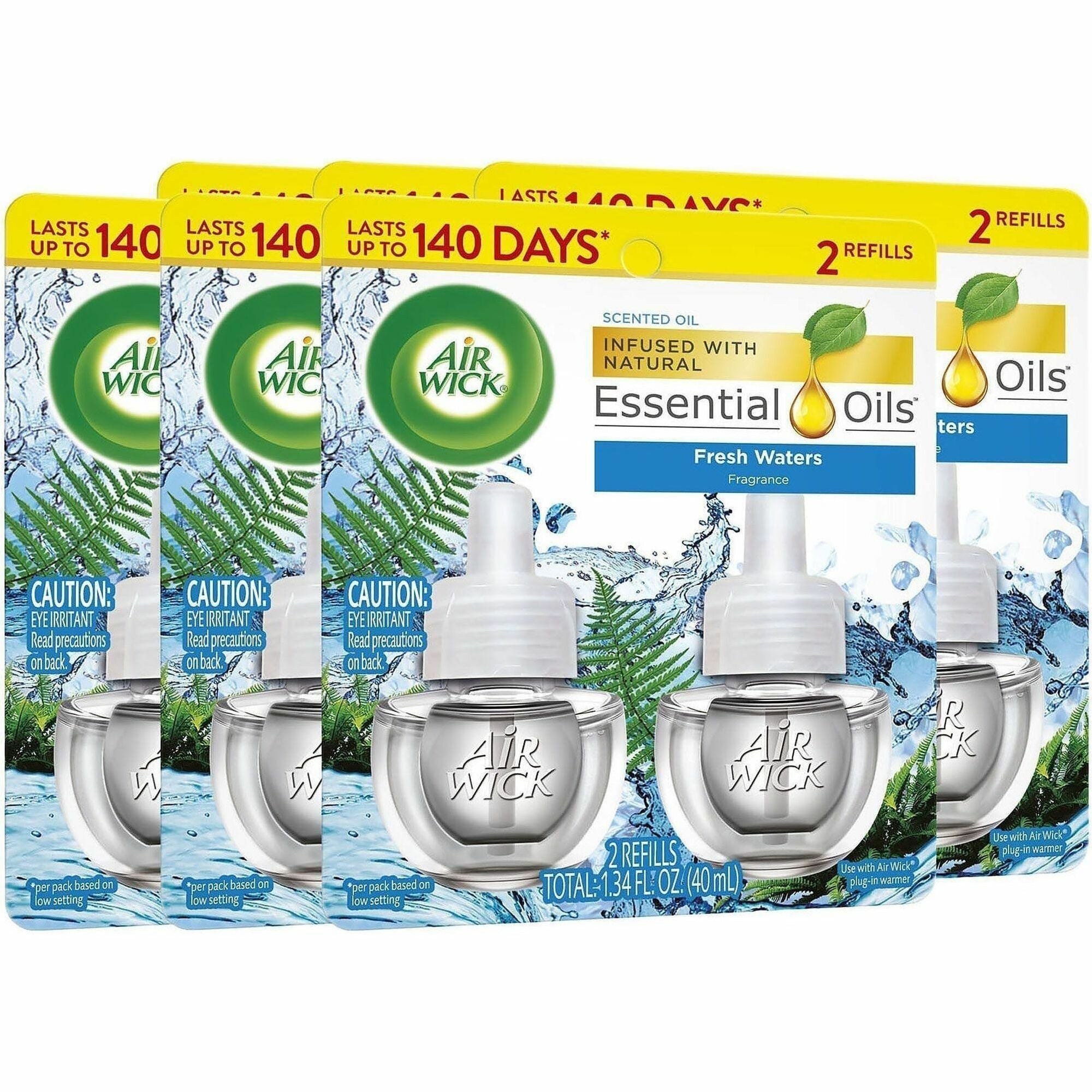 Air Wick Scented Oil Warmer Refill - Oil - 0.7 fl oz (0 quart) - Freshwater - 60 Day - 2/Pack - 6 / Carton