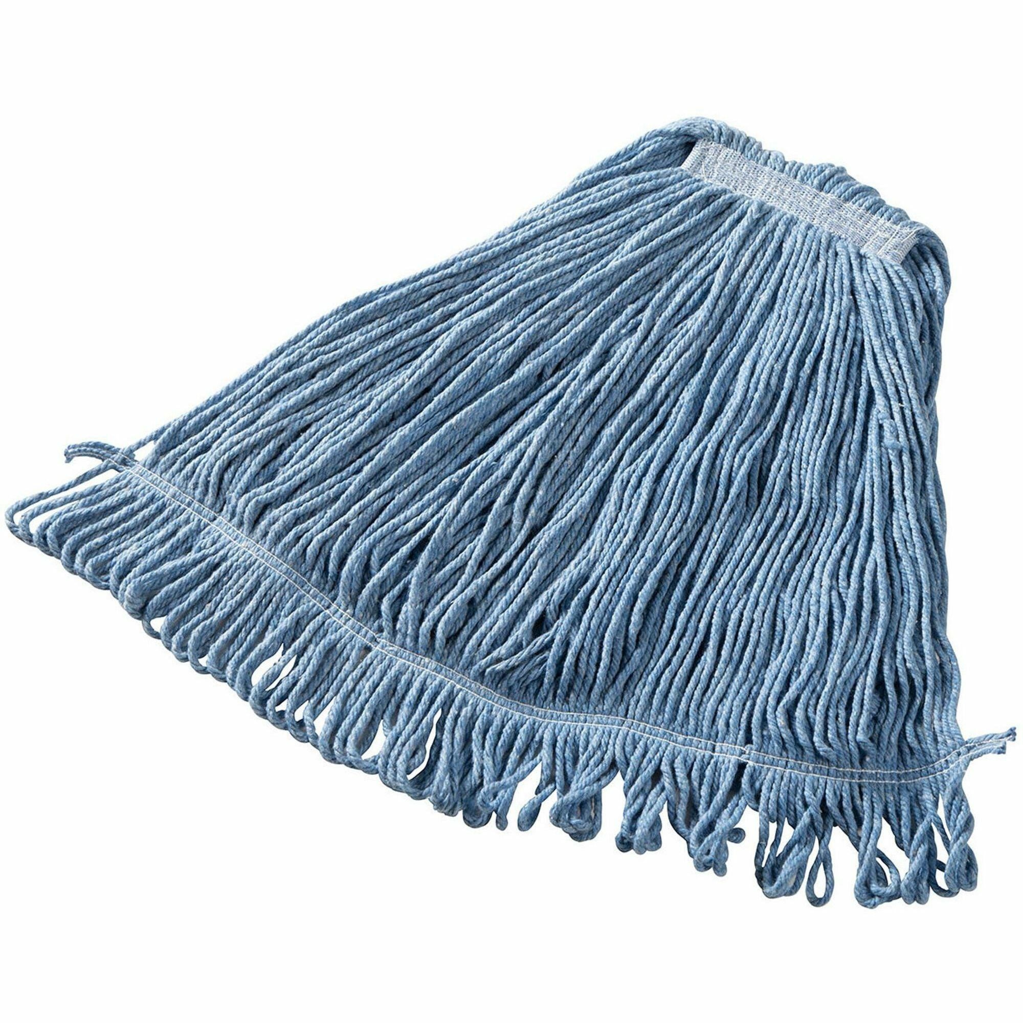 Rubbermaid Commercial Super Stitch Large Blend Mop, Cotton/Synthetic Yarn, Blue, Large, 6/Carton