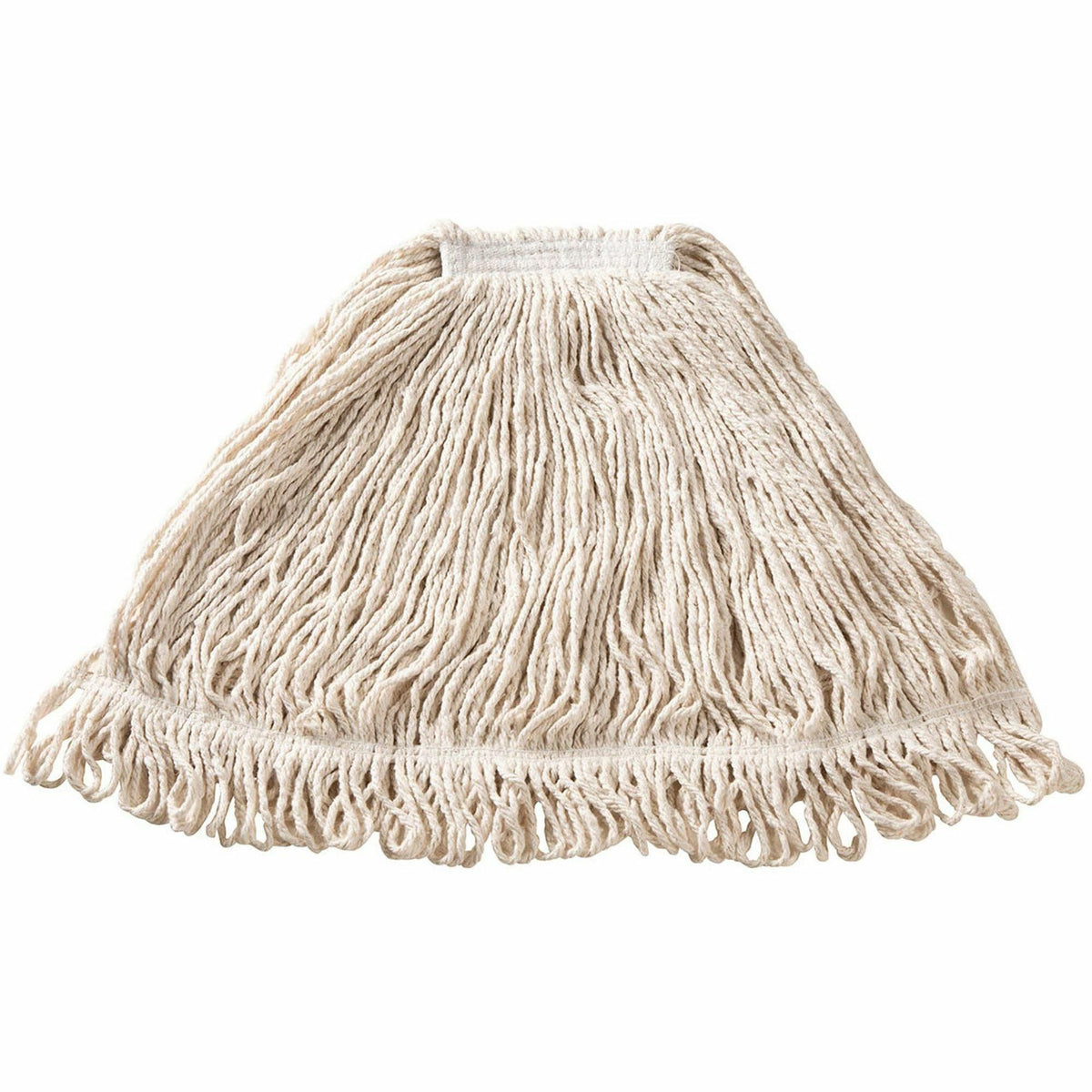 Rubbermaid Commercial Super Stitch Large Blend Mop Head Refill, Cotton/Synthetic Yarn, White, 1" Headband, 6/Carton