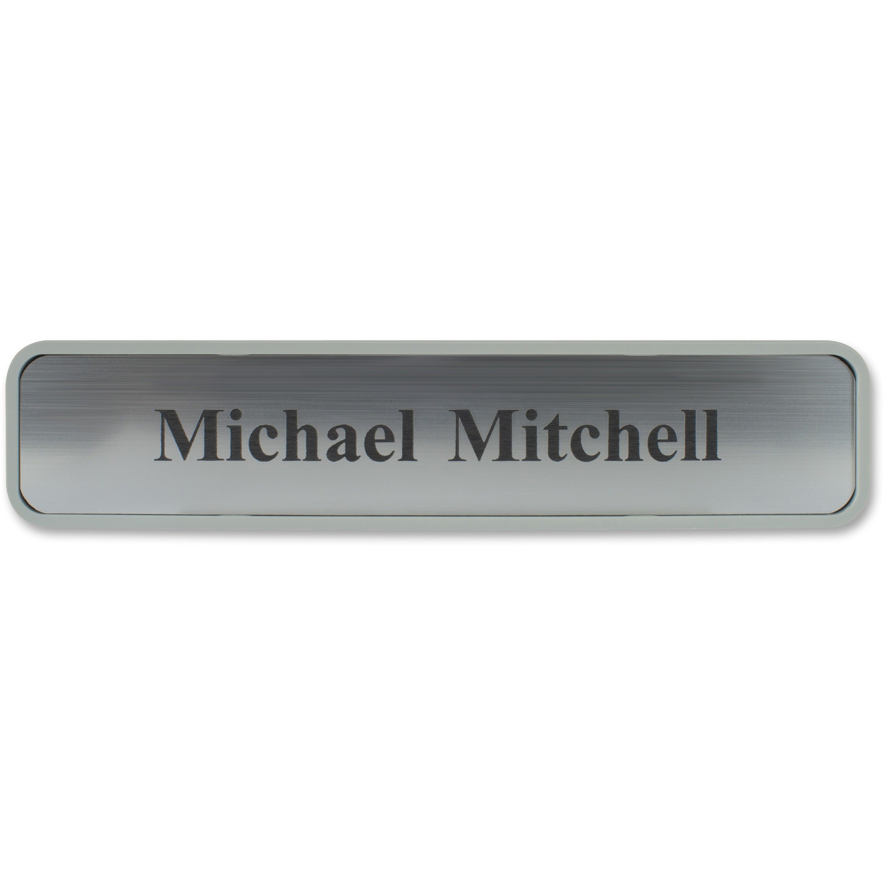Xstamper Designer Framed Wall/Door Sign - 10" Holding Width x 2" Holding Height - Rectangular Shape - Wall, Door - Rounded Corner - Plastic - Gray - 1 Each