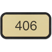 Xstamper Designer Framed Wall/Door Sign - 4" Holding Width x 2" Holding Height - Rectangular Shape - Wall, Door - Rounded Corner - Plastic - Black - 1 Each