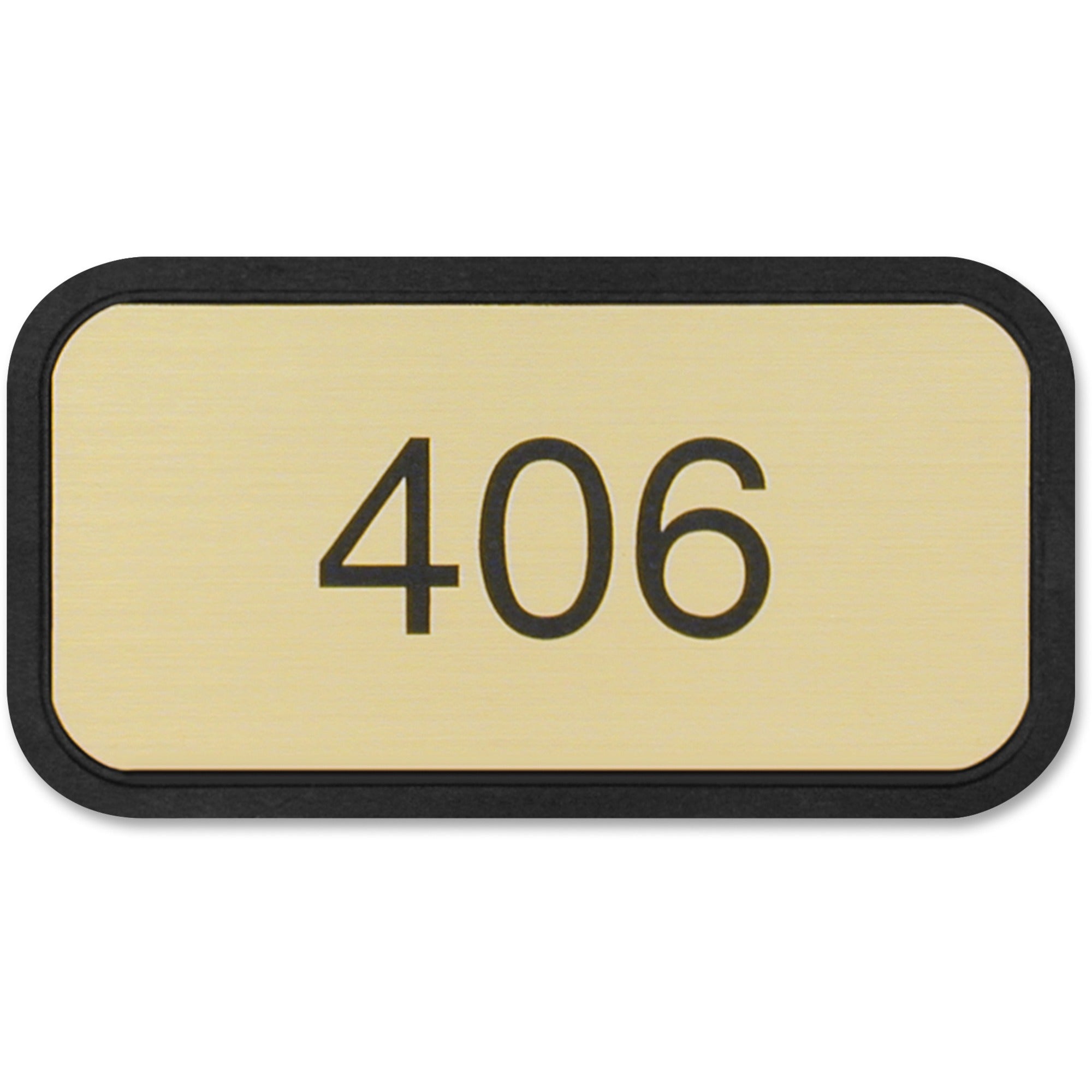 Xstamper Designer Framed Wall/Door Sign - 4" Holding Width x 2" Holding Height - Rectangular Shape - Wall, Door - Rounded Corner - Plastic - Black - 1 Each