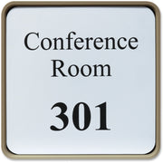 Xstamper Designer Framed Wall/Door Sign - 6" Holding Width x 6" Holding Height - Square Shape - Wall, Door - Rounded Corner - Plastic - Almond - 1 Each