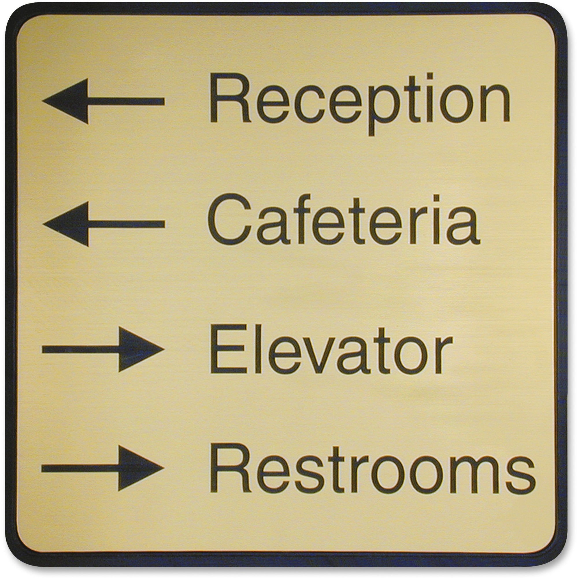 Xstamper Designer Framed Wall/Door Sign - 8" Holding Width x 8" Holding Height - Square Shape - Wall, Door - Rounded Corner - Plastic - Black - 1 Each