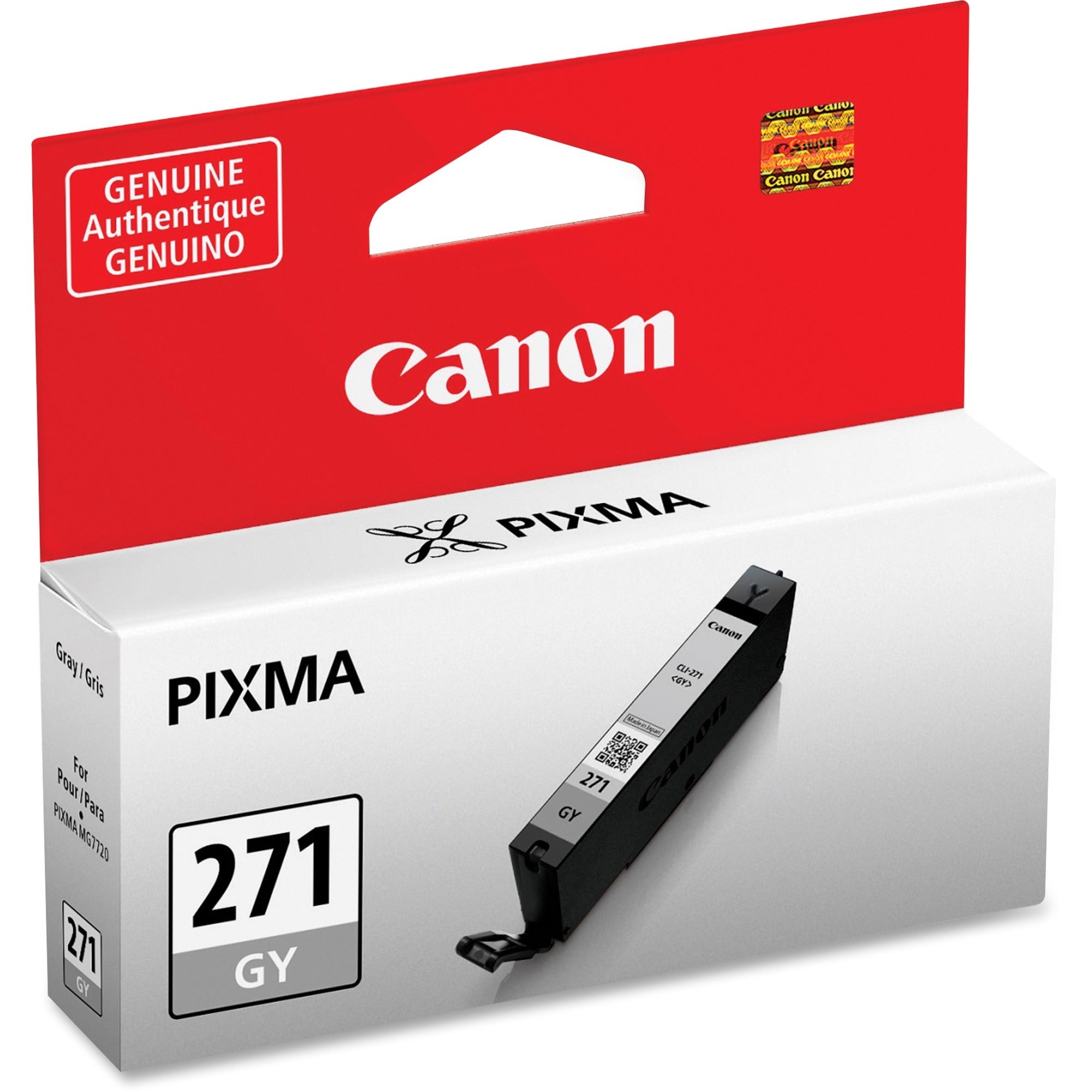 Canon CLI-271 Original Standard Yield Inkjet Ink Cartridge - Gray - 1 Each