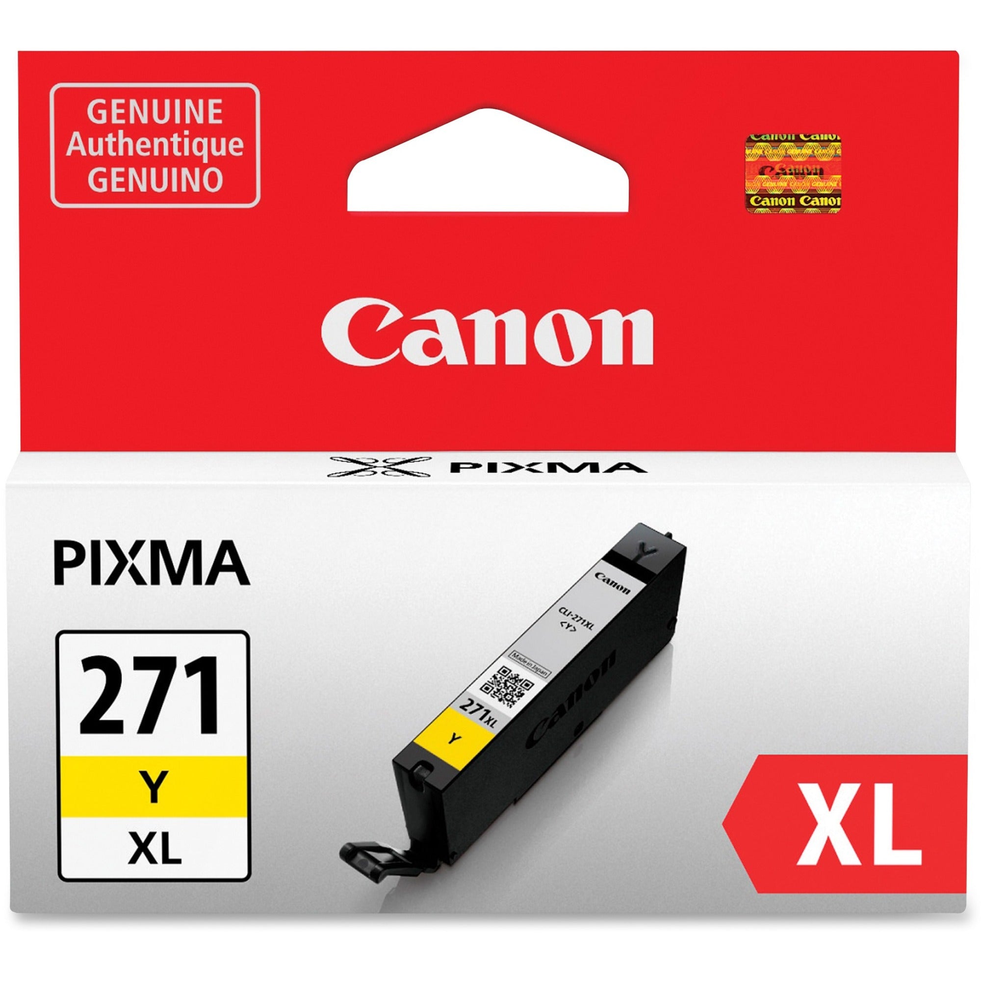 Canon CLI-271 Original High Yield Inkjet Ink Cartridge - Yellow - 1 Each