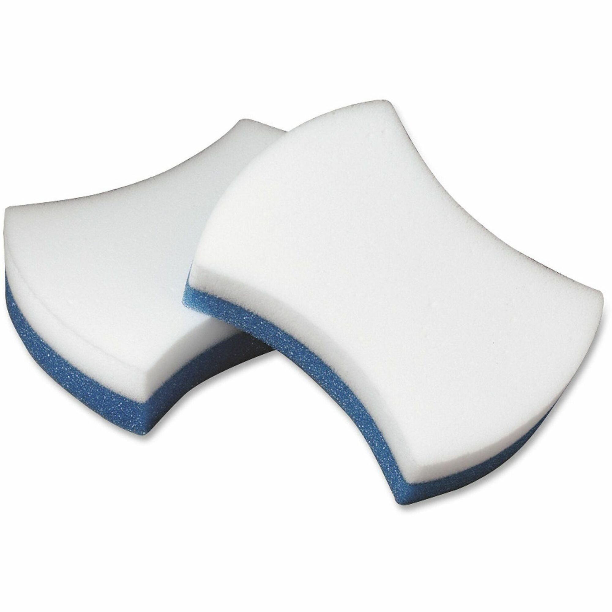 Scotch-Brite Easy Erase Sponge Pads - 1.3" Height x 2.8" Width x 4.5" Depth - 4/Pack - 3 / Carton - Polymeric Foam, Urethane - Blue, White