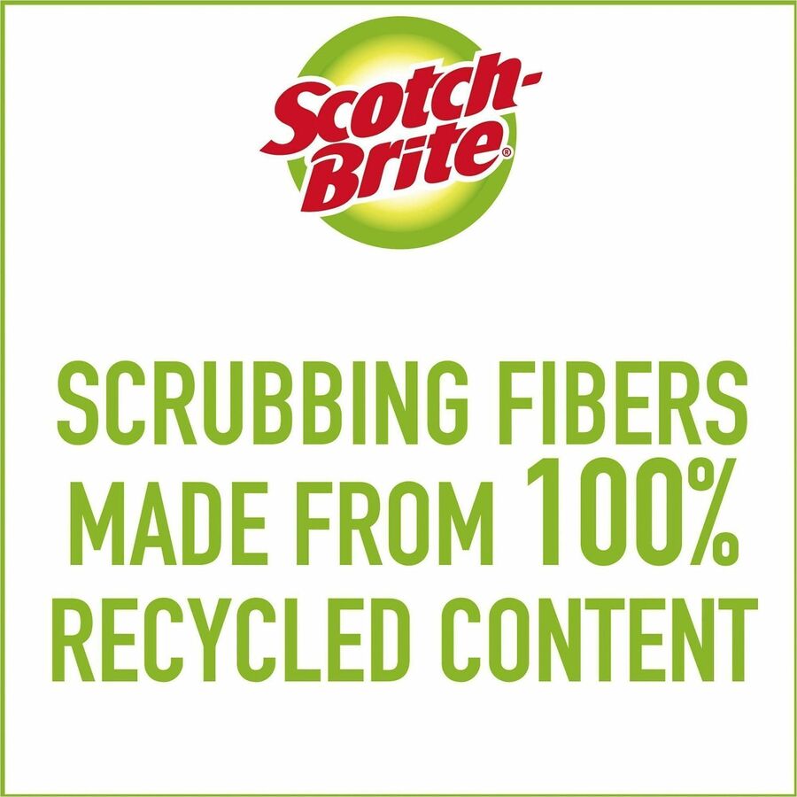 Scotch-Brite No Scratch Scrub Sponges - 2.8" Height x 4.5" Width x 4.5" Length x 590 mil Thickness - 3/Pack - 8 / Carton - Blue