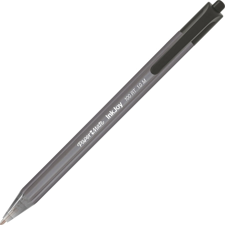 Paper Mate InkJoy 100 RT Pens - 1 mm Medium Pen Point - Retractable - Black Ink - Translucent Barrel - 20 / Pack