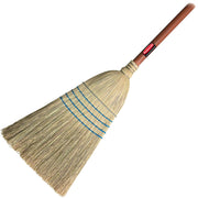 Rubbermaid Commercial Warehouse Corn Broom - 12" Brush Face - 1.13" Handle Diameter - Pine Handle - Blue - 12 / Carton