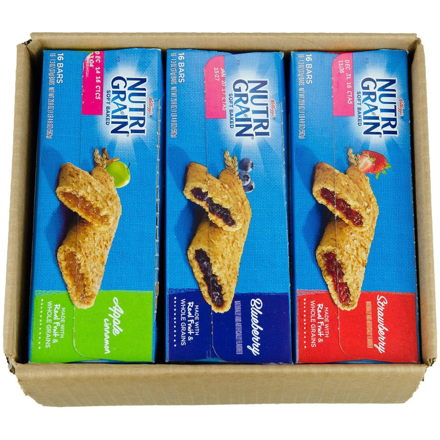 Individually Wrapped - Apple Cinnamon, Strawberry, Blueberry - 1.30 oz - 16/Box - 3 / Carton