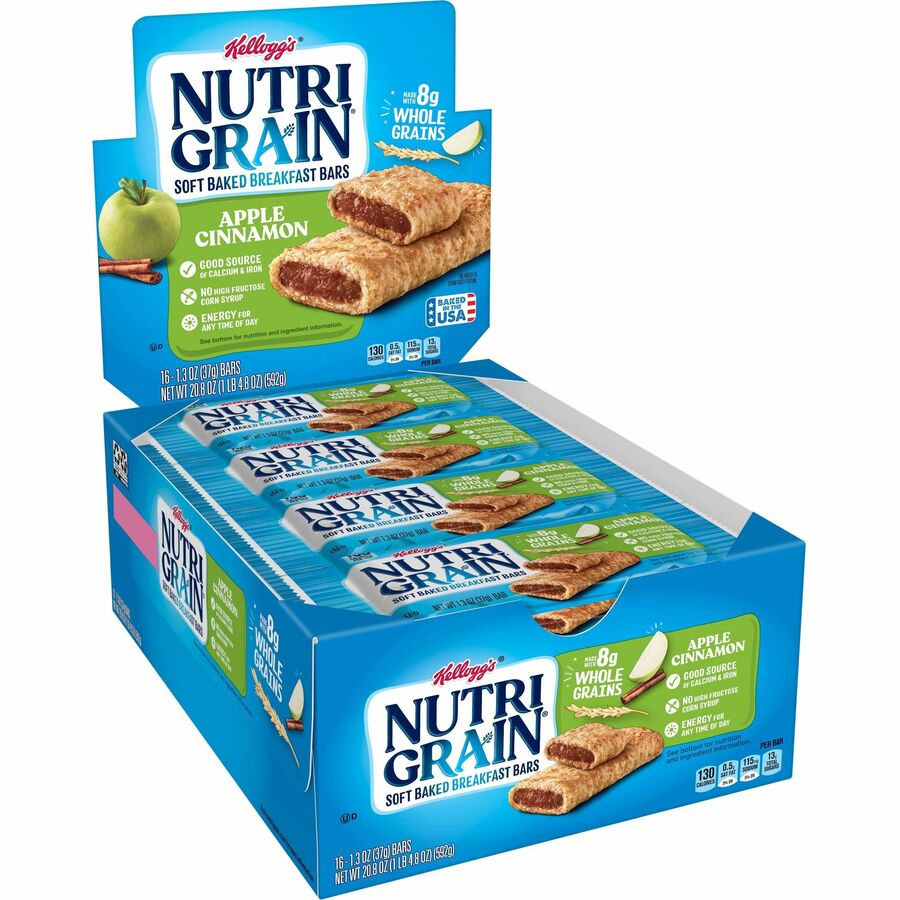 Individually Wrapped - Apple Cinnamon, Strawberry, Blueberry - 1.30 oz - 16/Box - 3 / Carton