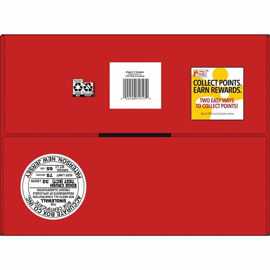 Cheez-It Cheez-It Baked Snack Crackers - Low Fat - Cheese - 1 Serving Pouch - 1.50 oz Bag - 45 / Carton