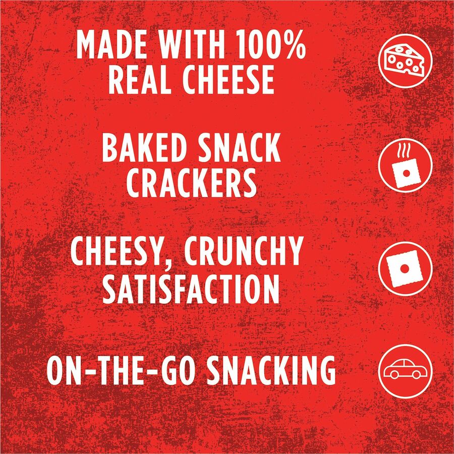 Cheez-It Cheez-It Baked Snack Crackers - Low Fat - Cheese - 1 Serving Pouch - 1.50 oz Bag - 45 / Carton