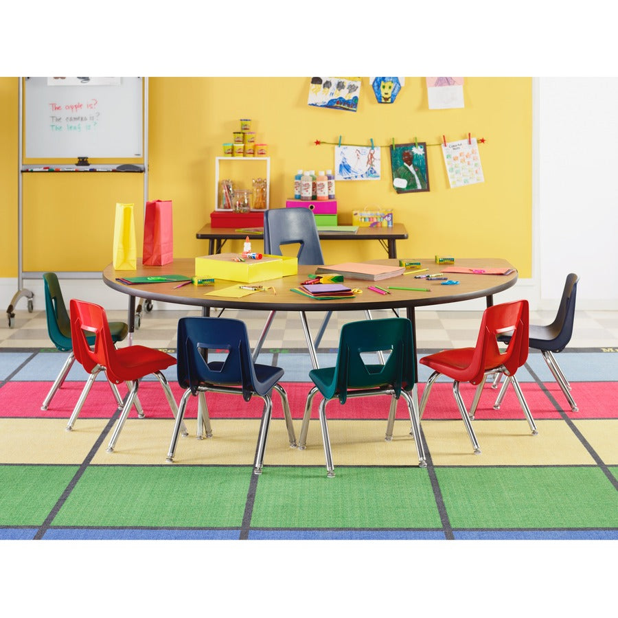 Lorell 18" Seat-height Student Stack Chairs - Four-legged Base - Black - Polypropylene - 4 / Carton