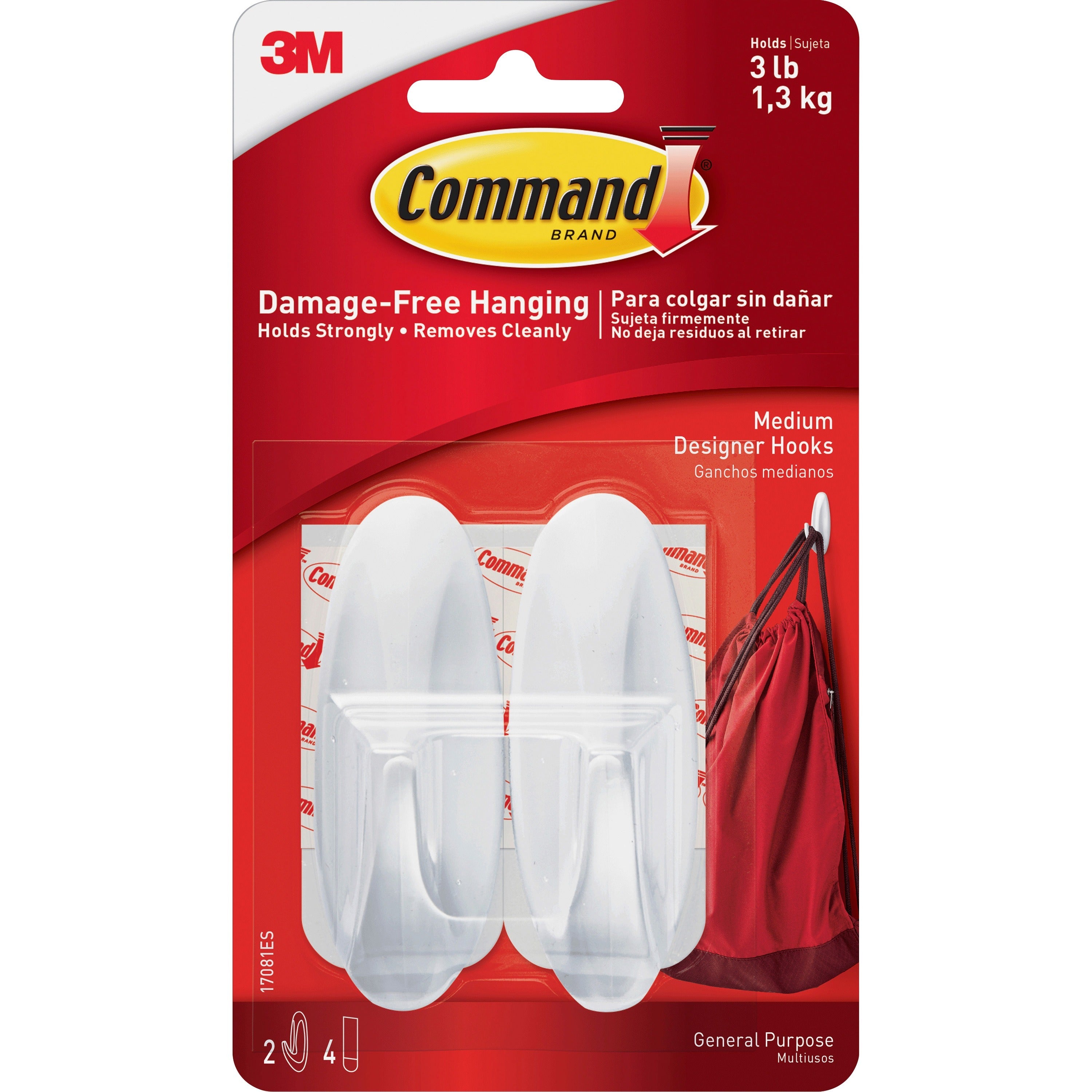 3 lb (1.36 kg) Capacity - Plastic - White - 2 / Pack