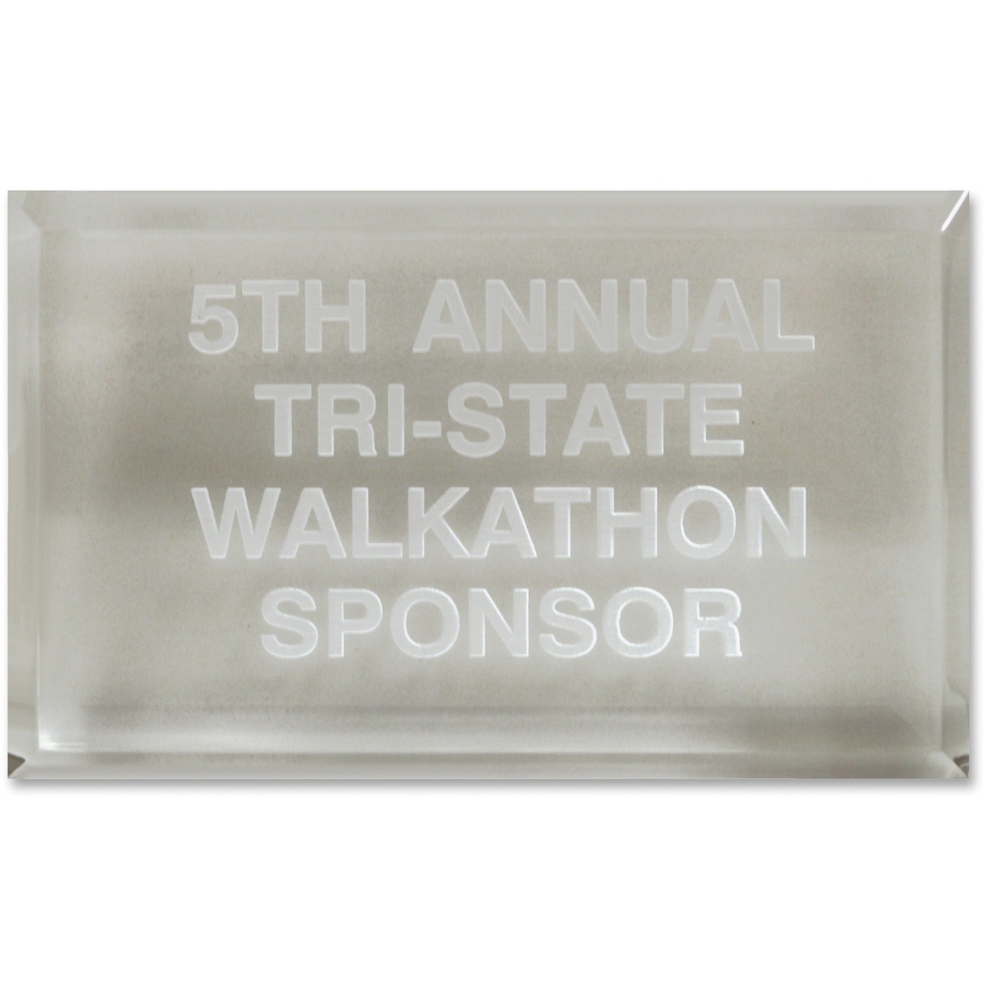Xstamper Trinity Paperweight Acrylic Award - 4" Width x 2.2" Length - Laser Compatible - Assorted - Acrylic - 1 Each