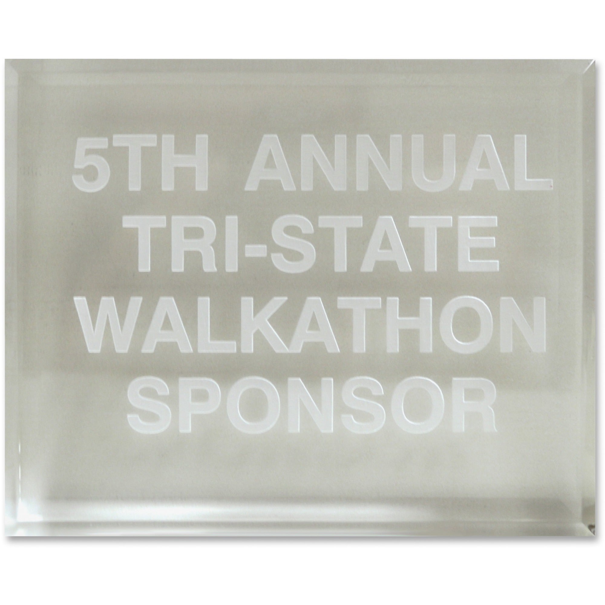 Xstamper Trinity Paperweight Acrylic Award - 5" Width x 4" Length - Laser Compatible - Assorted - Acrylic - 1 Each