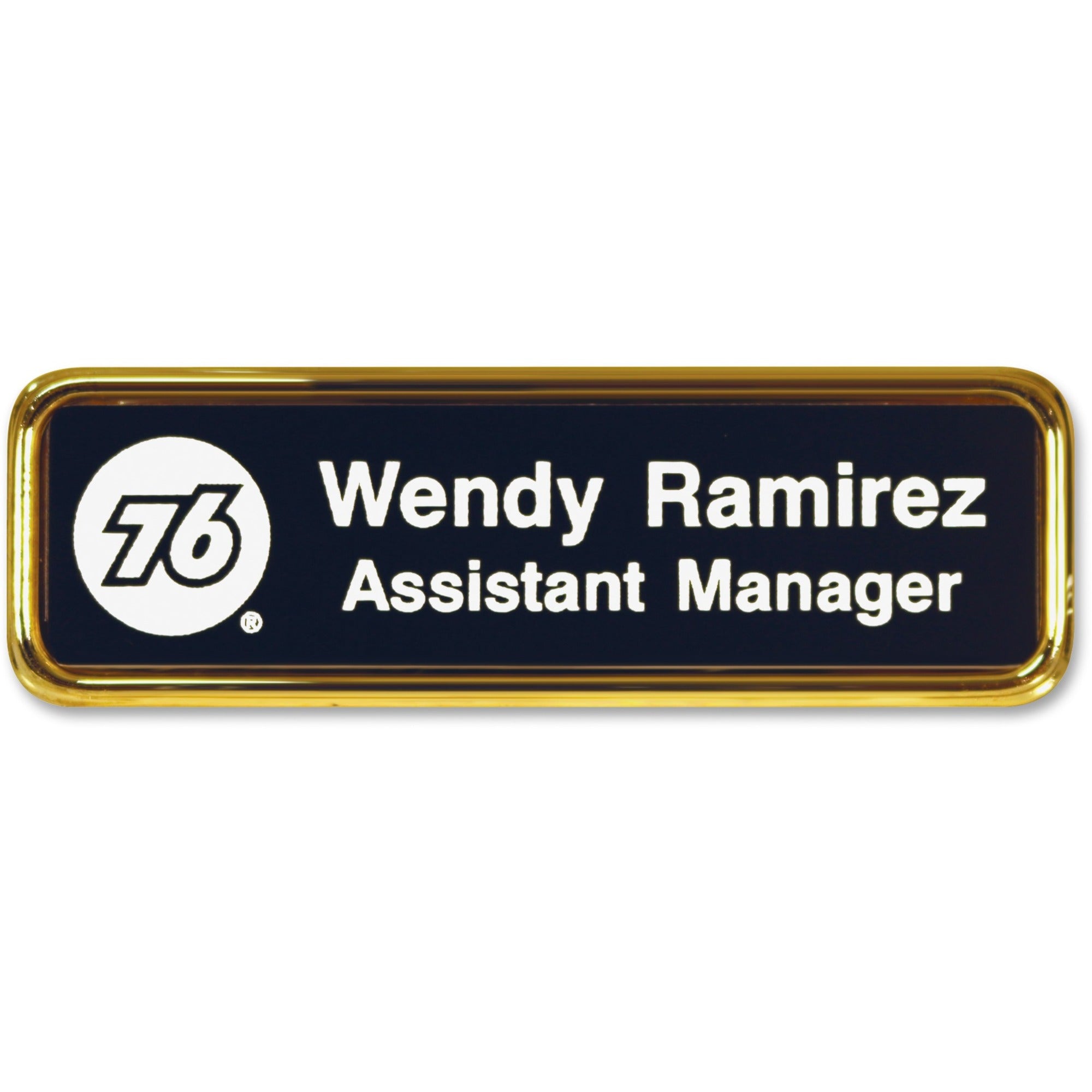 Xstamper Logo Frame Name Badge - Logo Design - 1.5" Width x 3" Height - Rectangular Shape - Durable - Plastic - 1 Each