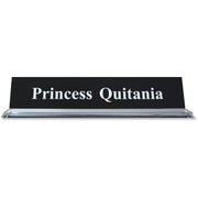Xstamper 2"x10" Acrylic Base Desk Sign Set, Rectangular, Clear Frame, Durable Plastic, Square Corners, 1 Each
