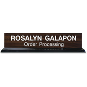 Xstamper 2"x10" Acrylic Base Desk Sign Set, Rectangular, Black Frame, Durable Plastic, Square Corners, 1 Each