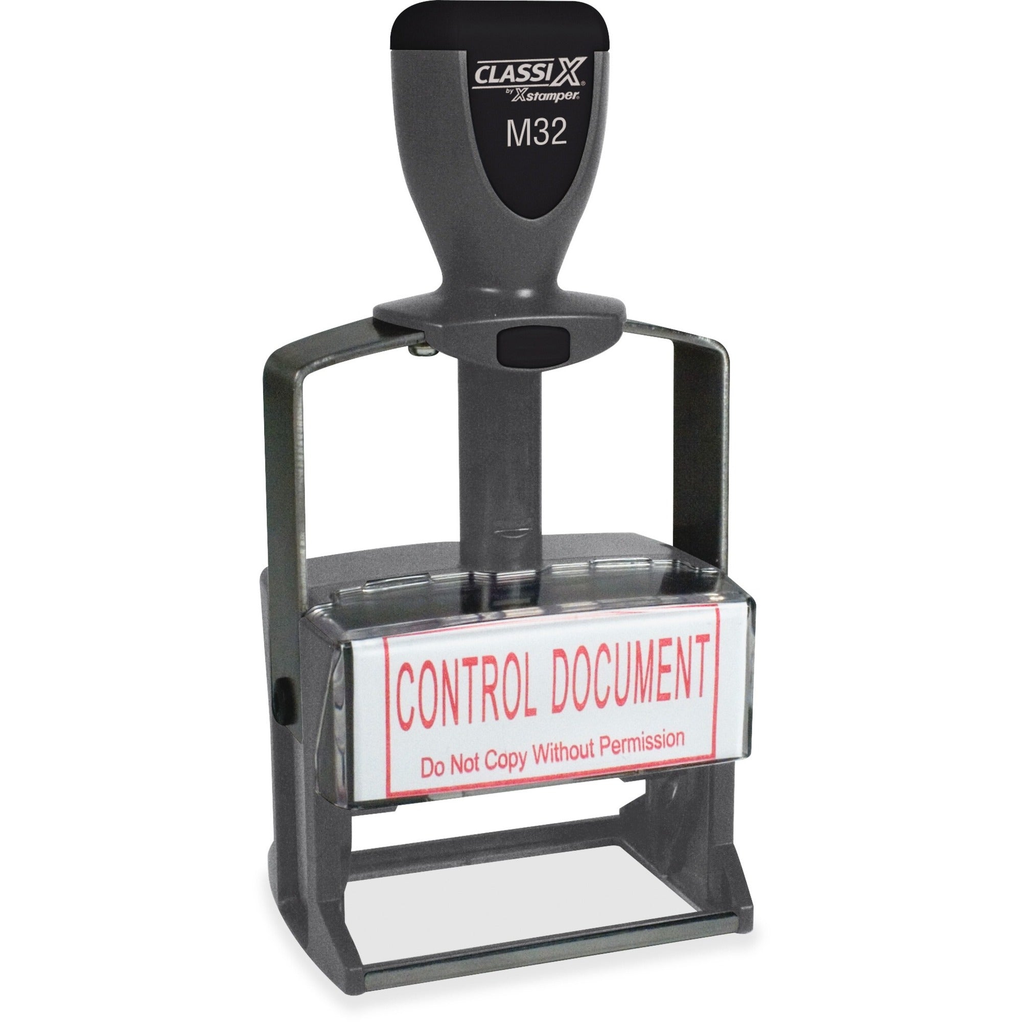 Xstamper ClassiX Self-inking Steel Message Stamp, 1" x 2.25" Impression, Assorted Colors, 1 Each
