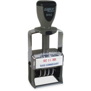 Xstamper ClassiX Self-inking Date Stamp, Message/Date, 0.88" x 1.56" Impression, 7000 Impressions, Assorted Ink, Metal, 1 Each