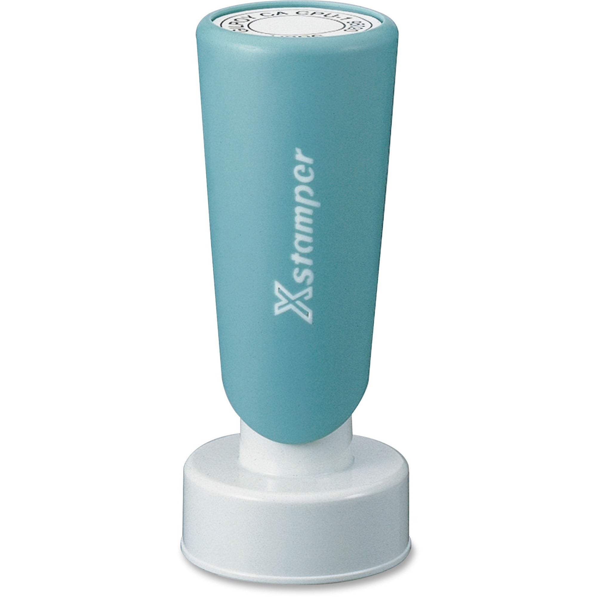 Xstamper Pre-inked Round Date Stamp, 1.19" Impression Diameter, Assorted Colors, Rubber, 50,000 Impressions, 1 Each