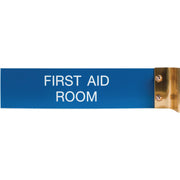Xstamper Corridor Sign, 8" x 2", Rectangular, Double Sided, Wall Mountable, Gold Aluminum Frame, 1 Each
