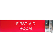 Xstamper Corridor Sign, 8" x 2", Rectangular, Double Sided, Wall Mountable, Aluminum Frame, Silver, 1 Each