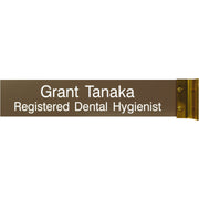 Xstamper Corridor Sign, 10" x 2", Rectangular, Double Sided, Wall Mountable, Gold Aluminum Frame, 1 Each