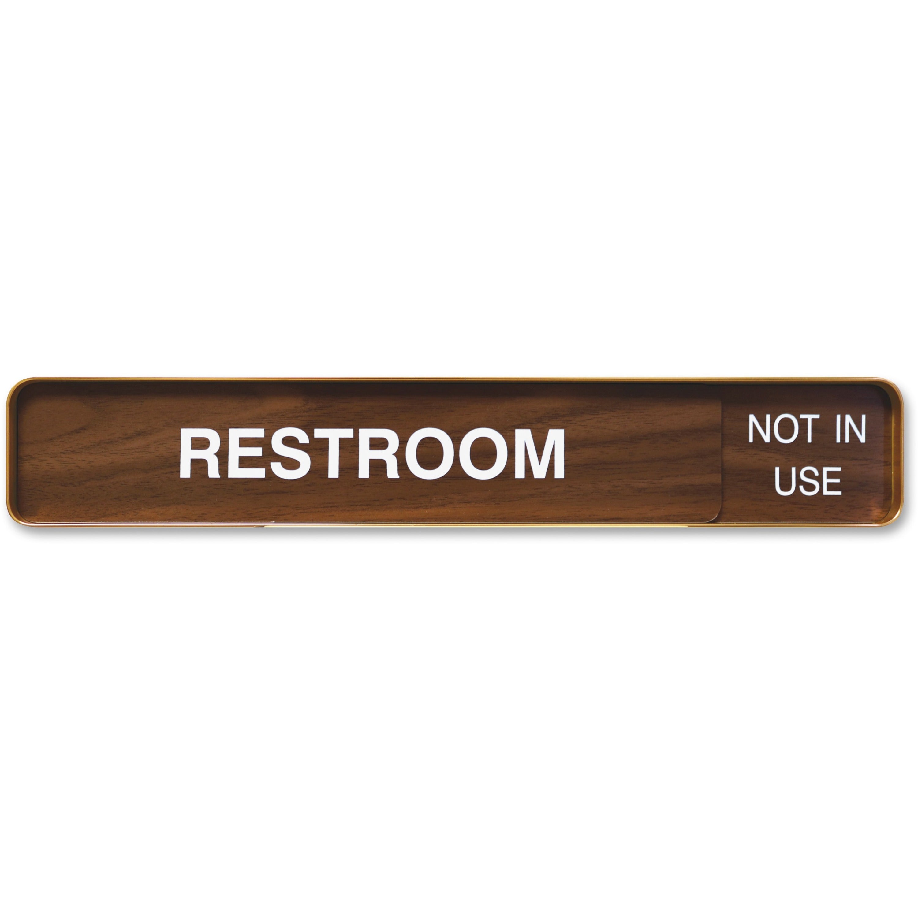 Xstamper Changeable Wall Sign, 13" x 2", Rectangular, Wall Mountable, Aluminum, Gold, 1 Each