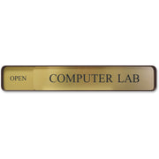 Xstamper Changeable Wall Sign, 13" x 2", Rectangular, Wall Mountable, Aluminum, Bronze, 1 Each