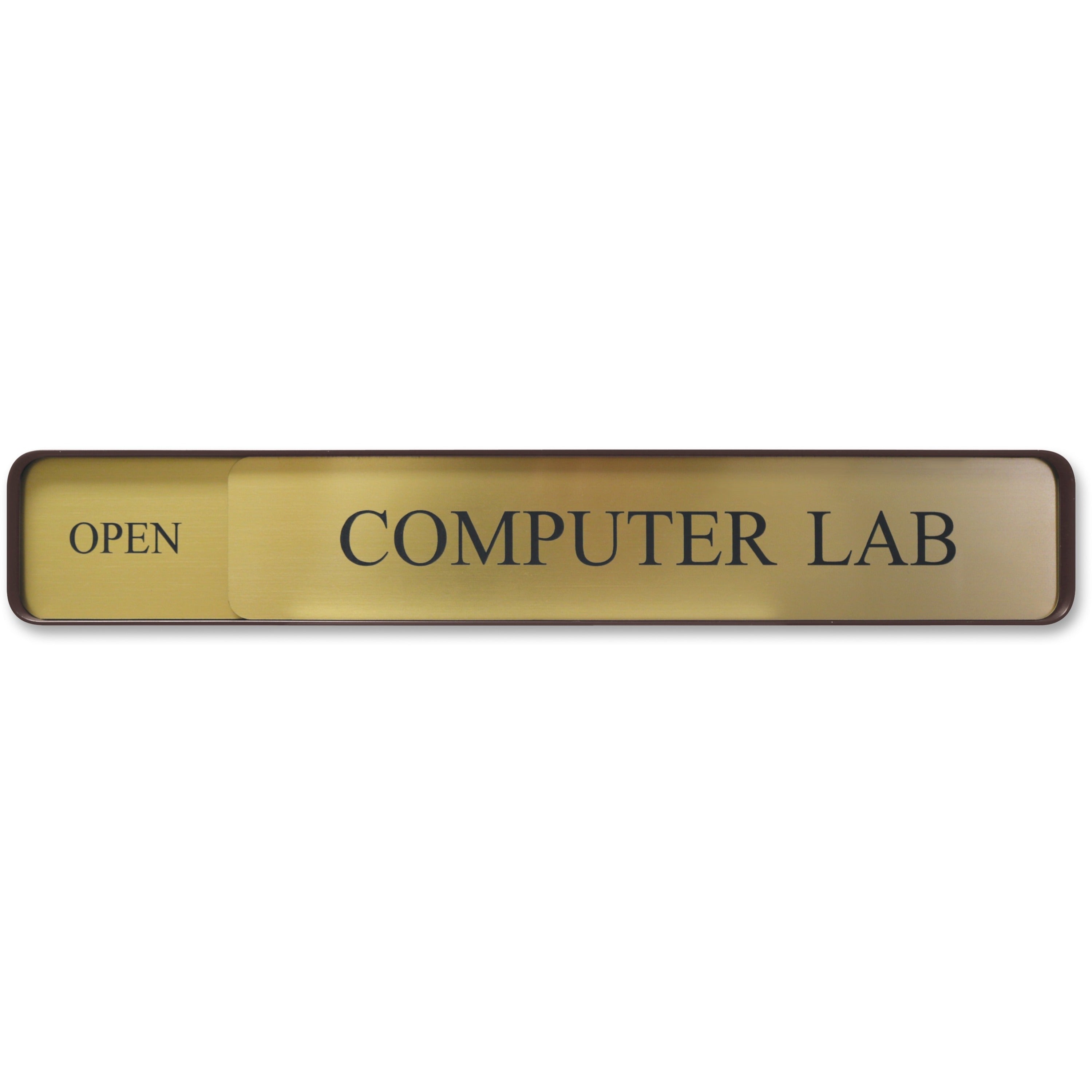 Xstamper Changeable Wall Sign, 13" x 2", Rectangular, Wall Mountable, Aluminum, Bronze, 1 Each
