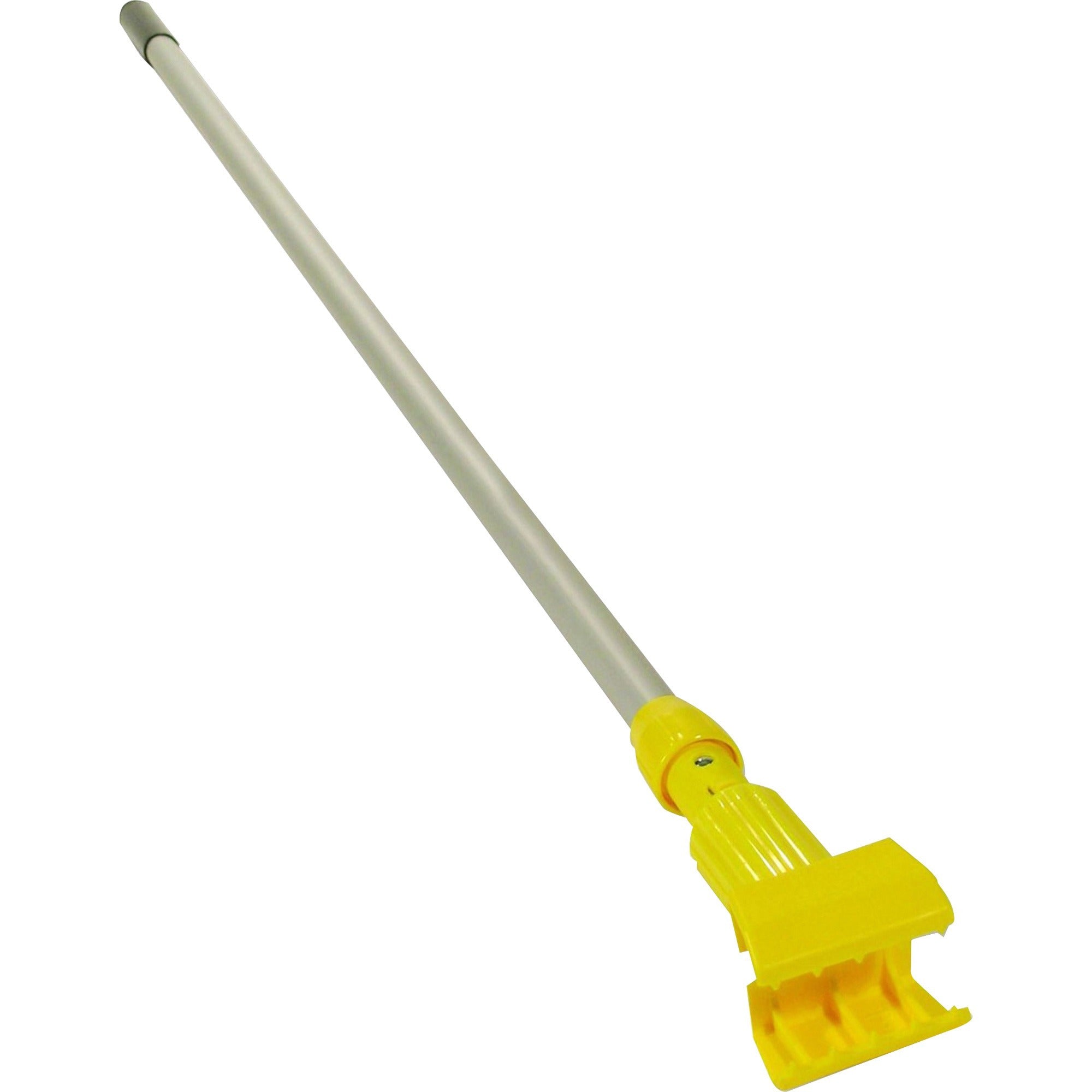 Rubbermaid Commercial Gripper 60" Vinyl/Aluminum Wet Mop Handle, Yellow, Plastic Head, 12 per Carton