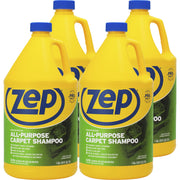 Zep All-Purpose Carpet Shampoo, Concentrate, 128 fl oz (4 quart), Heavy Duty, Blue, 4/Carton