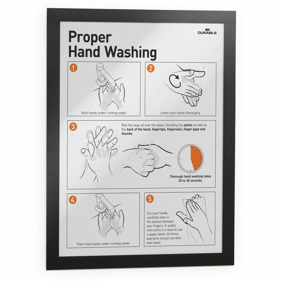 9" x 14" Frame Size - Holds 8.50" x 11" Insert - Rectangle - Horizontal, Vertical - Self-adhesive, Sturdy, Magnetic - Black - 2 / Pack