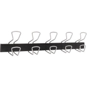 10 Pegs - 110.23 lb (50 kg) Capacity - 6.5" Height x 29.9" Width - for Coat, Clothes - Metal - Black - Powder Coated - 1 Each