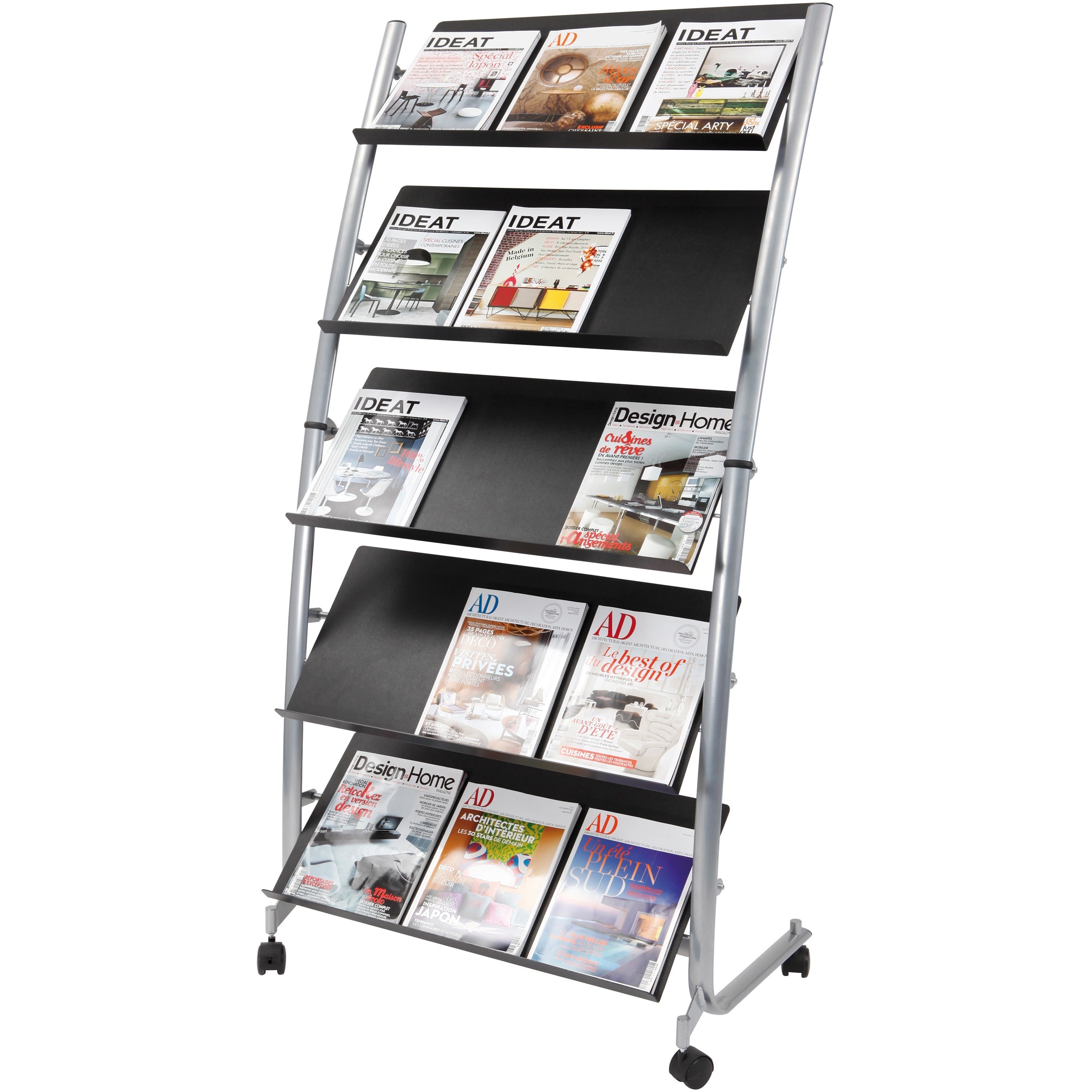 350 x Sheet - 5 Compartment(s) - Compartment Size : 12.99" x 28.35" - 65.35" Height x 32.28" Width x 20.08" Depth - Floor - Built-in Wheels - Metal, ABS Plastic - 1 Each