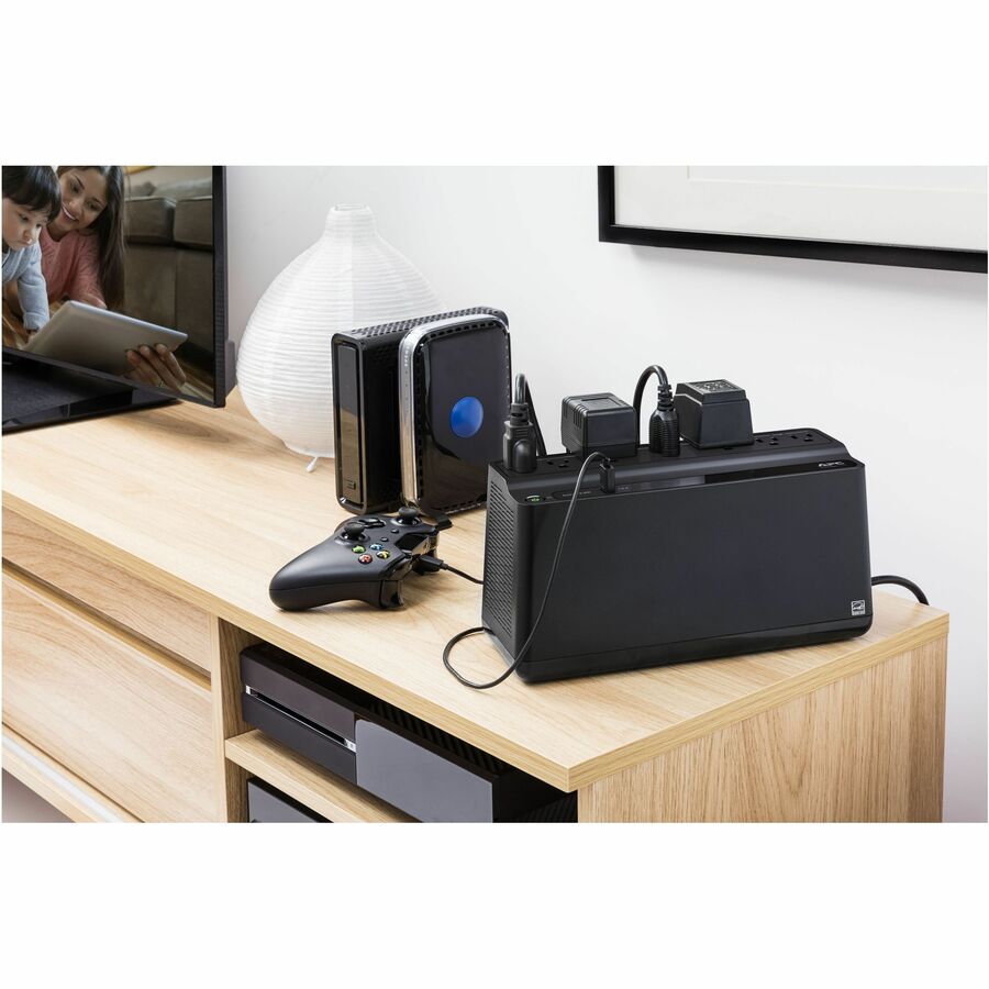 Tower - 10 Hour Recharge - 3.20 Minute Stand-by - 120 V Input - 120 V AC Output - Single Phase - Stepped Approximated Sine Wave - 5 x NEMA 5-15R, 2 x NEMA 5-15R Surge Receptacle(s) - 7 x Battery/Surge Outlet