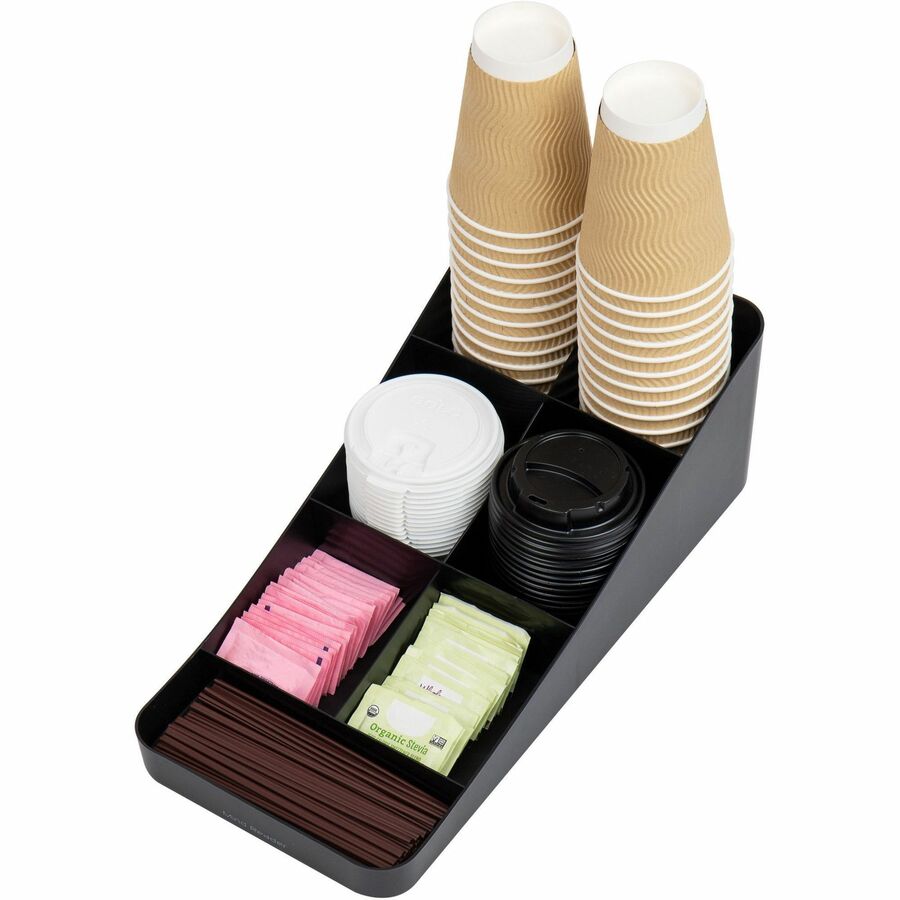 7 Compartment(s) - 5.25" Height x 7.75" Width x 16" Depth - Black - Plastic - 1 Each