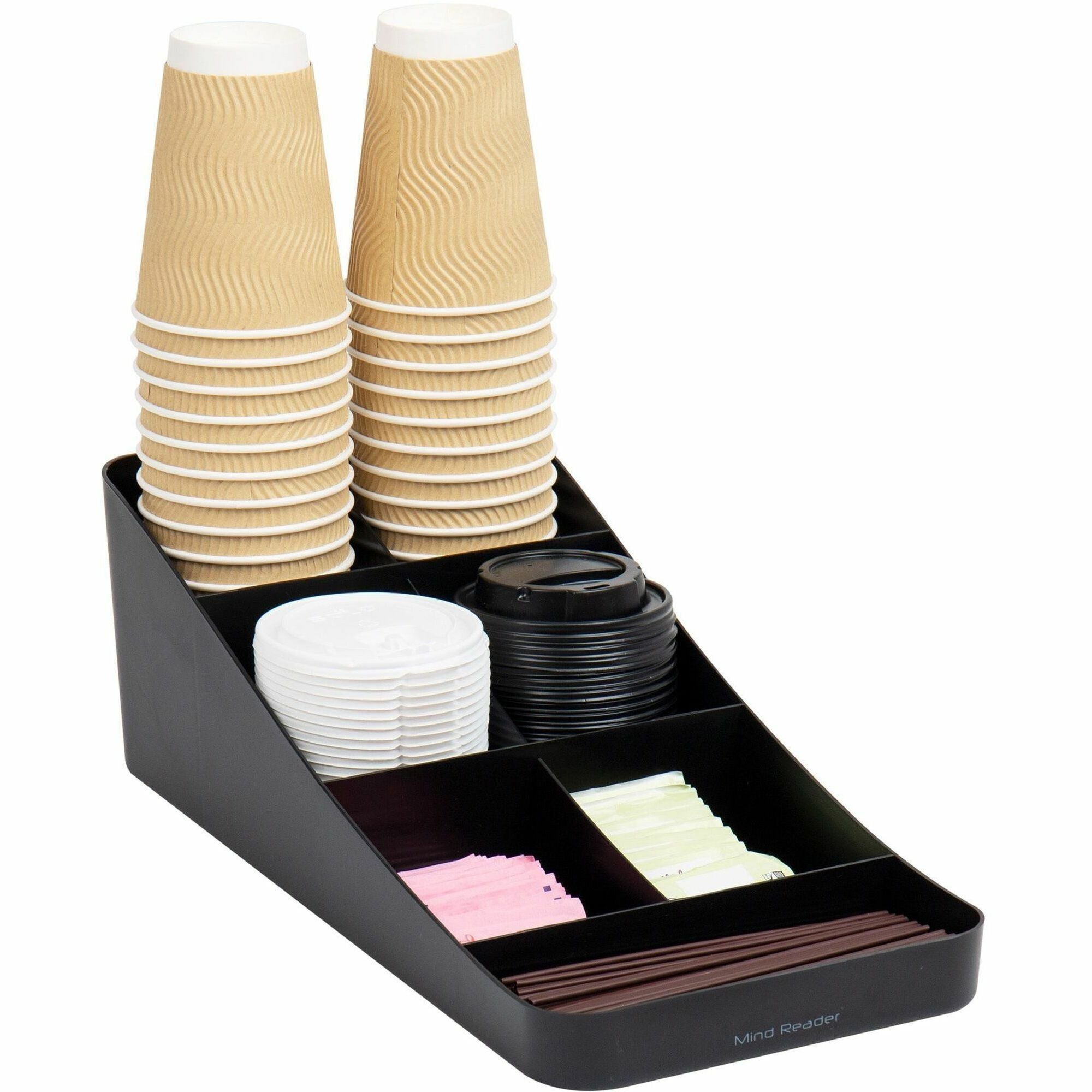 7 Compartment(s) - 5.25" Height x 7.75" Width x 16" Depth - Black - Plastic - 1 Each