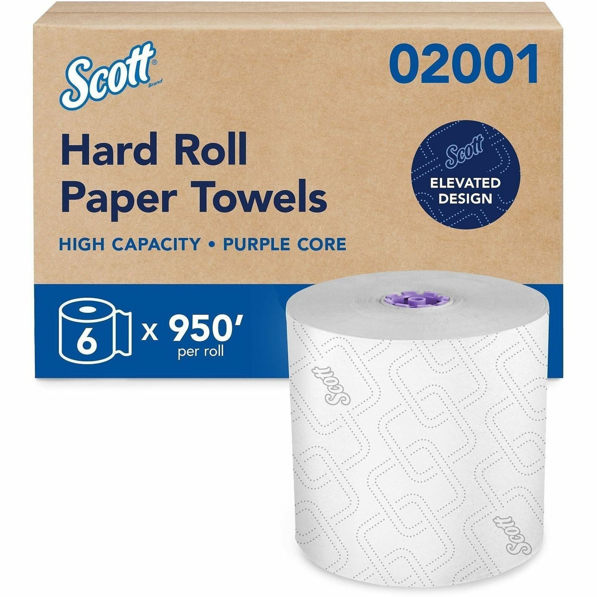 8" Width x 950 ft Length - 1 3/4" Core - White - 1 Carton