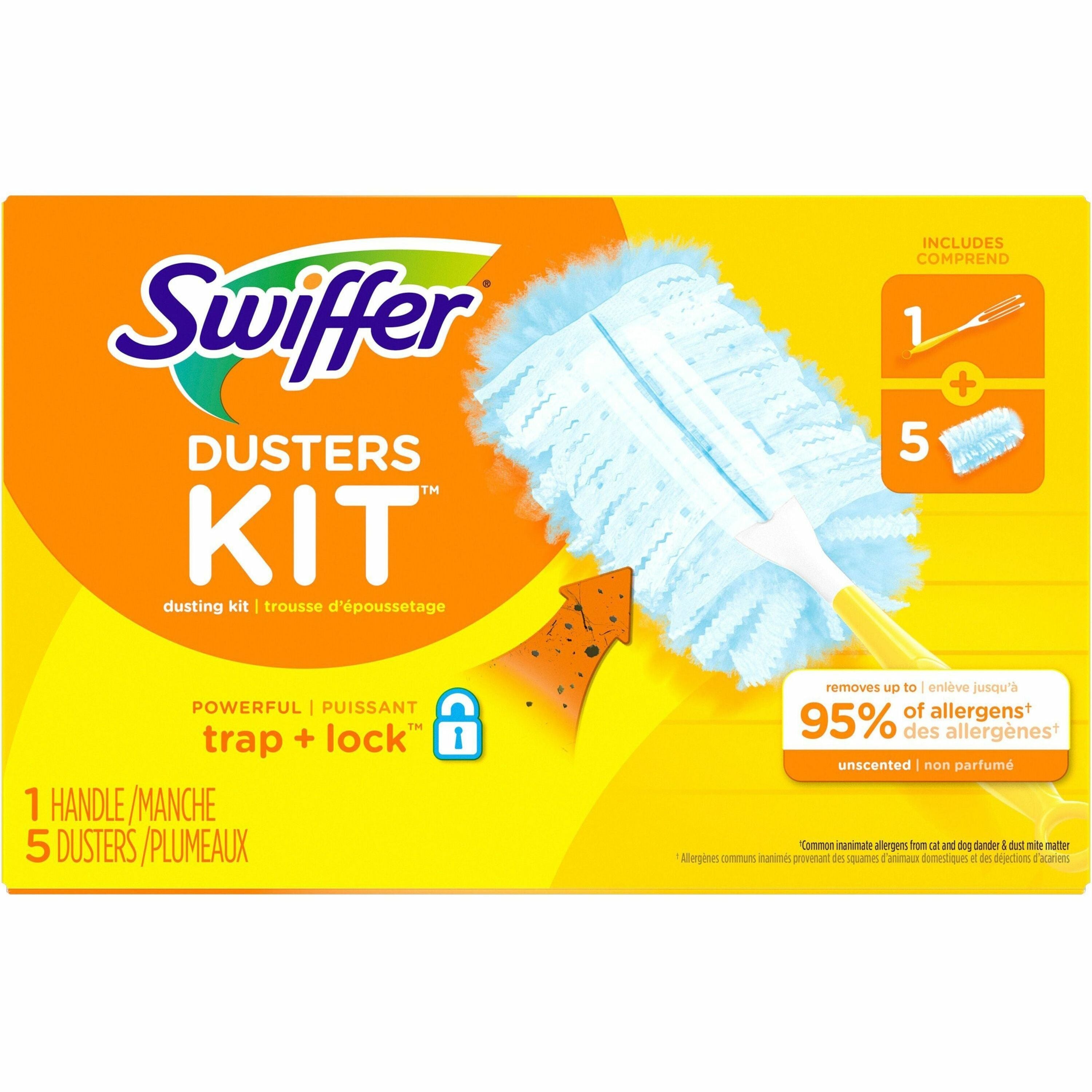 Swiffer Unscented Duster Kit, Blue/Yellow, 6 Handles & 30 Duster Refills per Carton