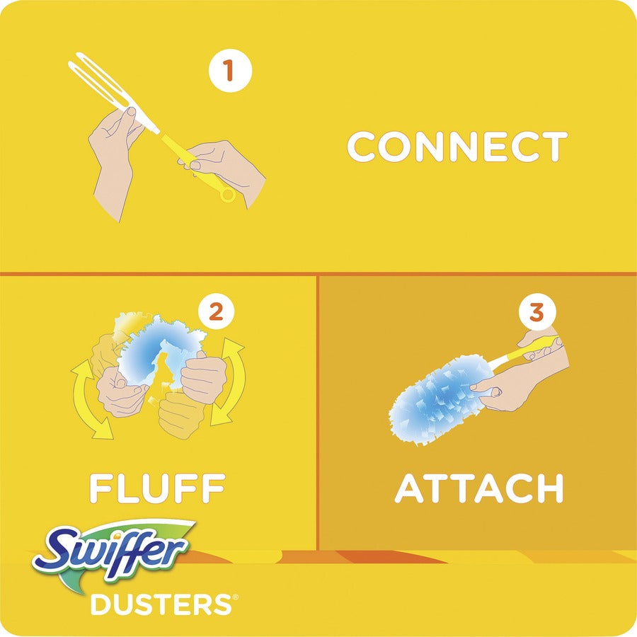 Swiffer Unscented Duster Kit, Blue/Yellow, 6 Handles & 30 Duster Refills per Carton