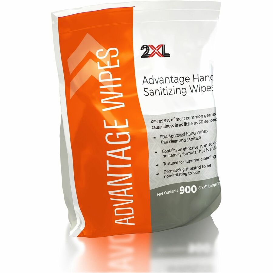 2XL Advantage Sanitizing Wipes, 6" x 8", White, 900 Wipes per Roll, 1 Roll