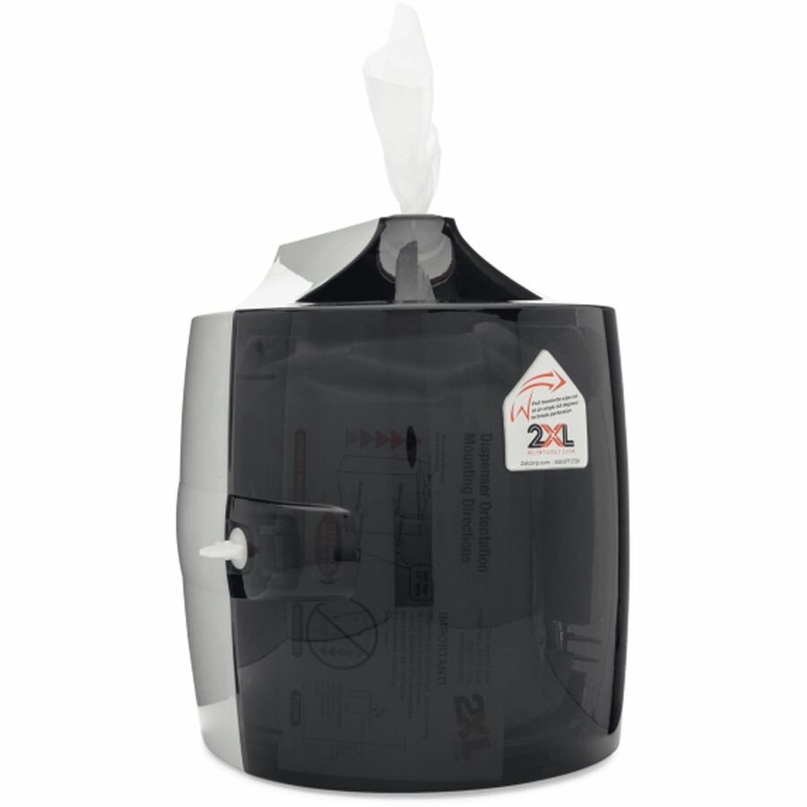 1 x Roll - 11" Height x 13.5" Width x 11" Depth - Plastic - Smoke Gray - Touch-free, Hinged, Contemporary Style, Durable - 1 Each