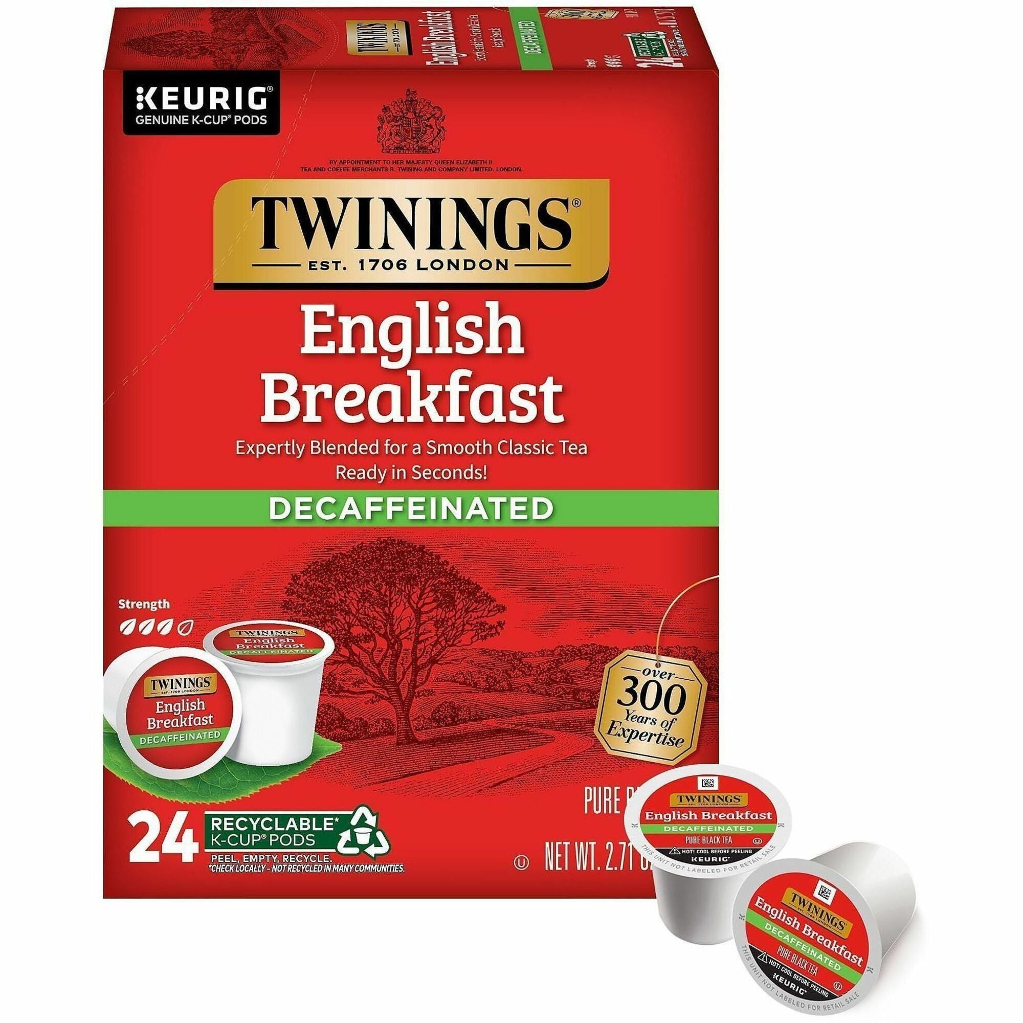 Twinings of London Decaf English Breakfast Black Tea K-Cup