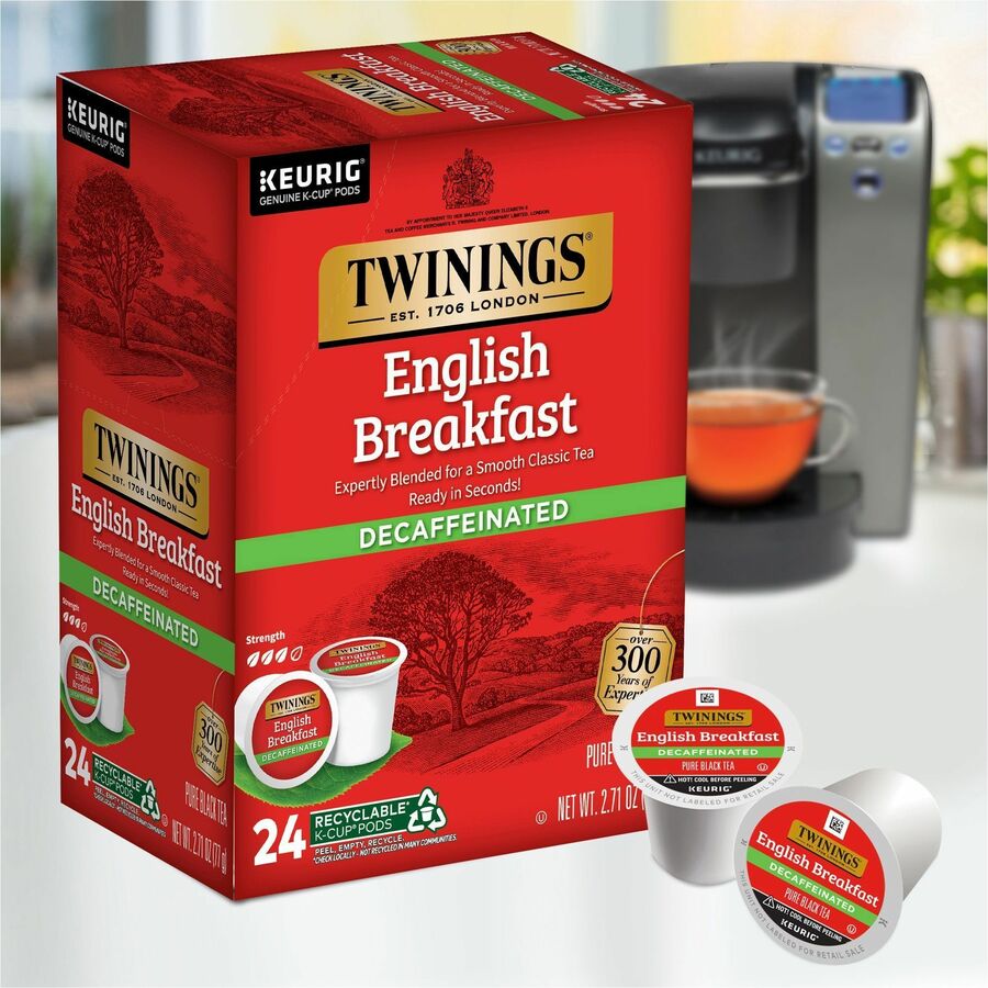 Twinings of London Decaf English Breakfast Black Tea K-Cup