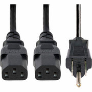StarTech.com Computer Power Cord - NEMA 5-15P to 2x C13 - 10 ft.